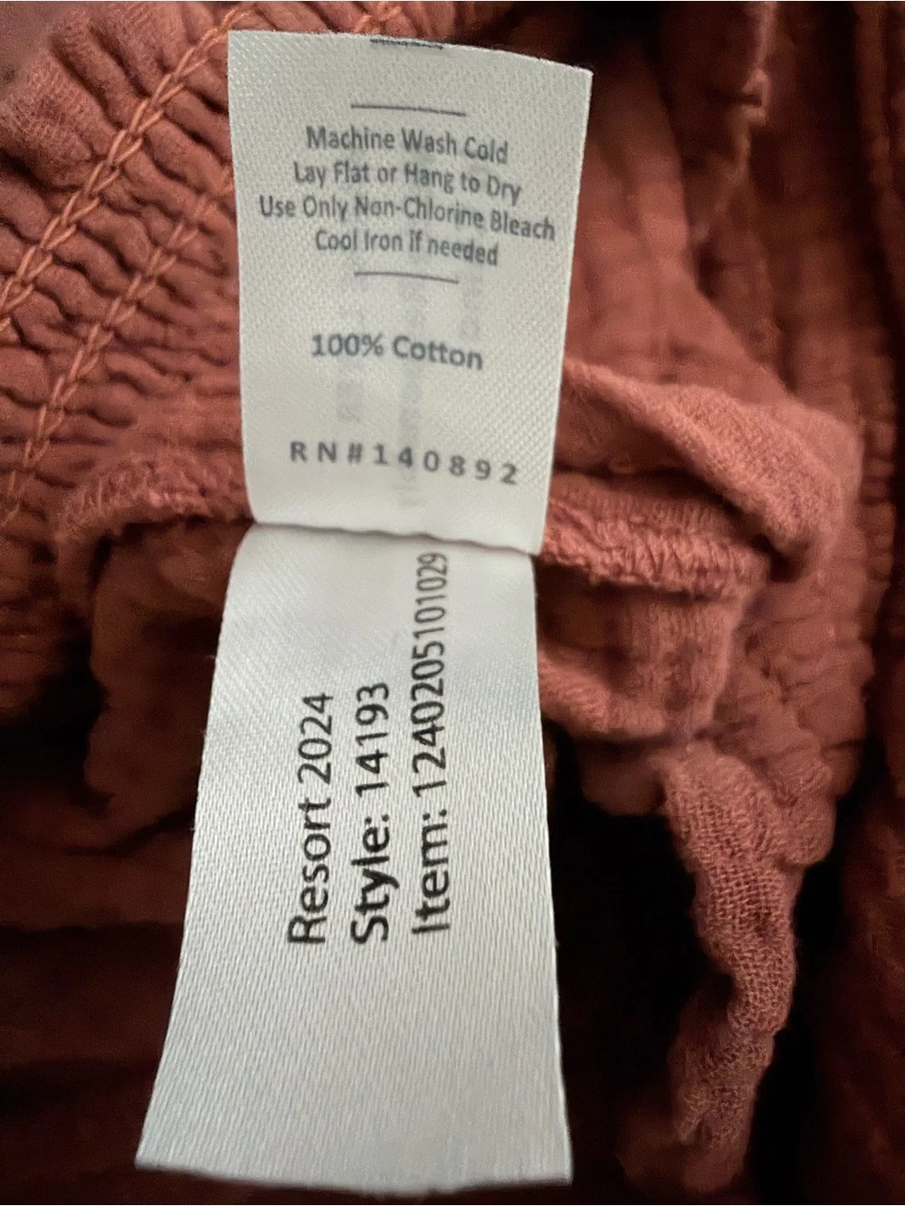 Marine Layer Women’s Size Small Corinne Rust Cotton Wide Leg Pants
